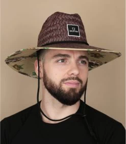 Brixton Alpha Square Sun Hat Brown Straw