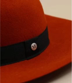 Baya Brique -Arrêt. Aller. Chapeau. baya briquecapeline20rouge20brique20feutre