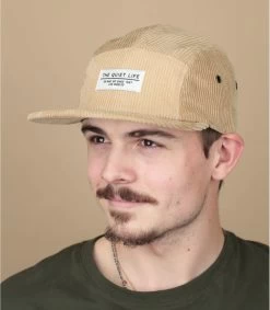 Casquette Cord 5 Panel Tan