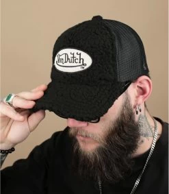 Von Dutch Casquette Trucker Logo Fur Black