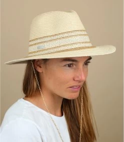 Seeberger Fedora Shiny Insert Linen Gold