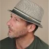 Barts Fluoriet Black 1 Barts Fluoriet Black -Arrêt. Aller. Chapeau. fluoriet blacktrilby20paille20rayure20Fluoriet20black