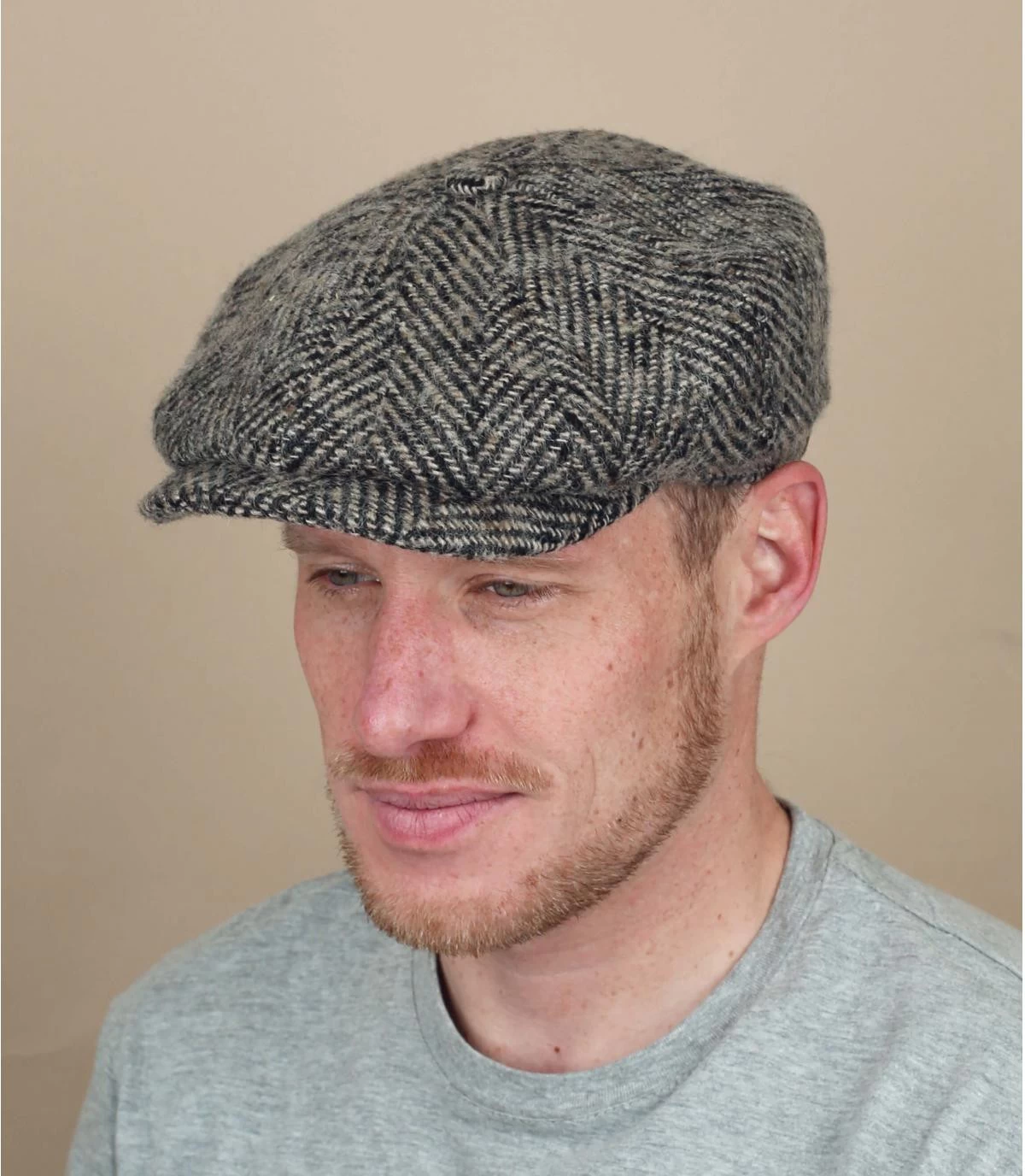 Stetson Hatteras Herringbone Beige Black 3 Stetson Hatteras Herringbone Beige Black