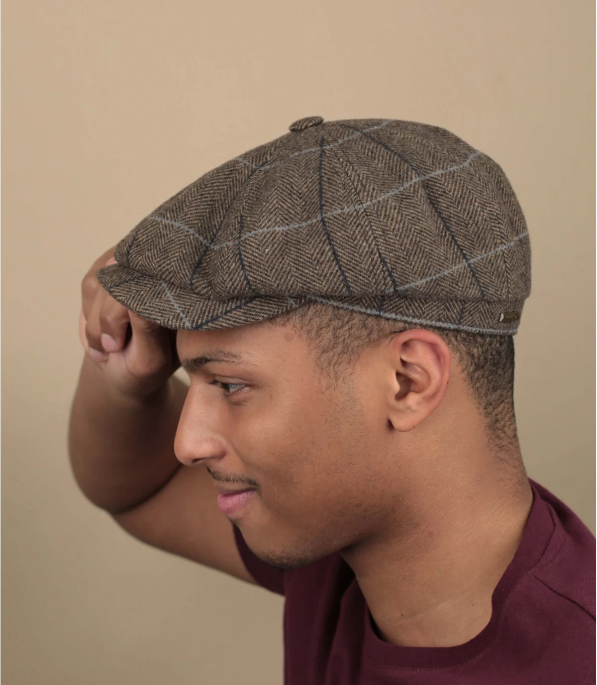 Stetson Hatteras Wool Brown Herringbone 3 Stetson Hatteras Wool Brown Herringbone