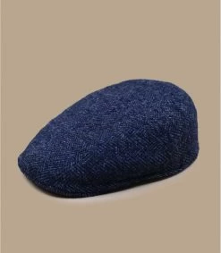 Stetson Ivy Cap Virgin Wool Blue Herringbone