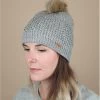 Barts Marceline Beanie Heather Grey -Arrêt. Aller. Chapeau. marceline beanie heather greybonnet20pompon20fourrure20gris20chin20Marceline20Beanie20heather20grey