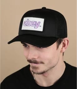 OBEY Marked Trucker Black