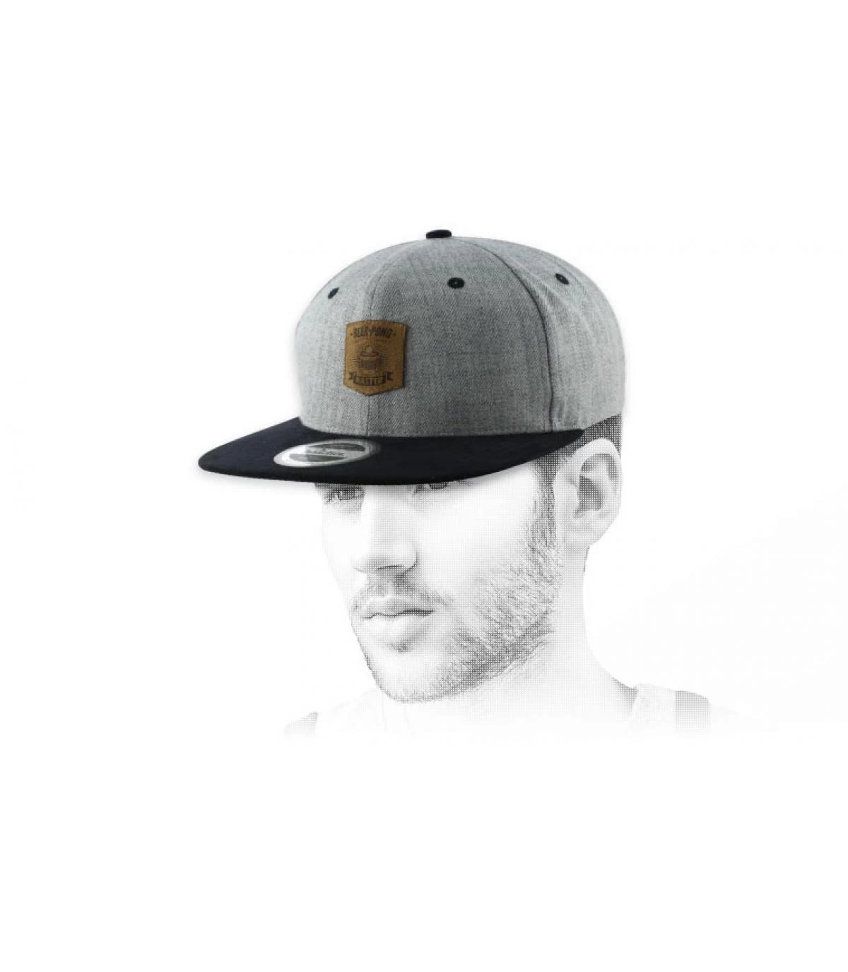 Snapback Beer Pong Grey Black 3 Snapback Beer Pong Grey Black