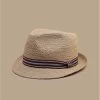 Stetson Trilby Raffia Natural -Arrêt. Aller. Chapeau. trilby raffia natural
