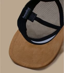 Trucker Blank Chambray Beige Black Brown Suede -Arrêt. Aller. Chapeau. trucker blank chambray beige black brown suede 3
