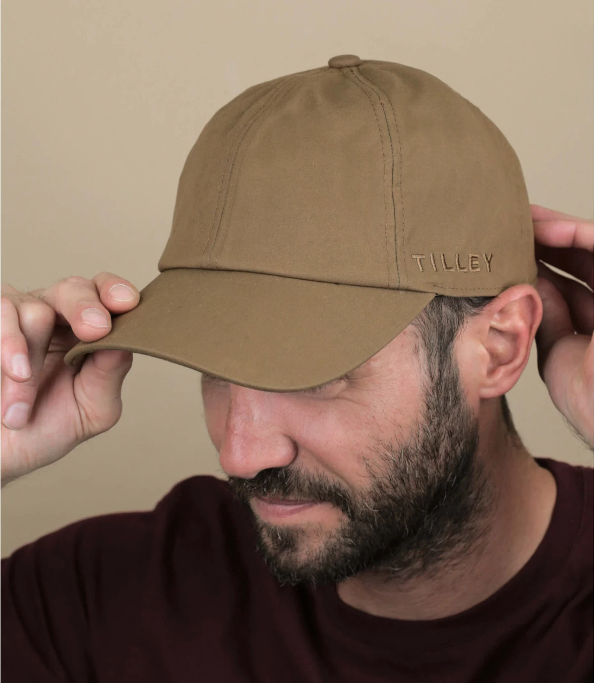 Tilley Waxed Millerain Baseball Cap British Tan 3 Tilley Waxed Millerain Baseball Cap British Tan
